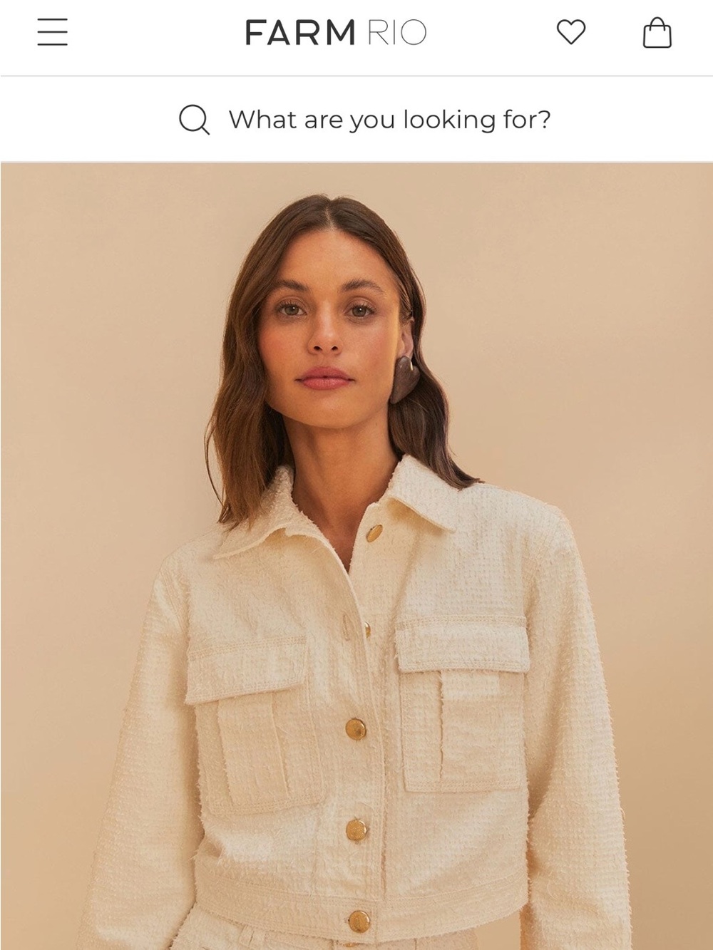 FARM RIO Off White Laser Twill Jacket